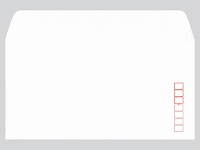 洋6ホワイト100g枠有カマス貼アラビア付 (無地封筒)