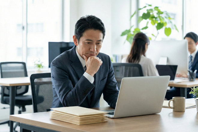 郵便物と会社員