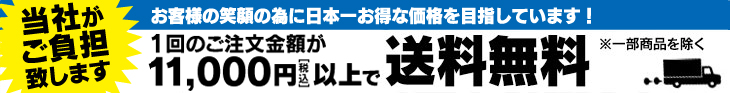 1回のご注文金額が11,000円（税込）以上で送料無料！