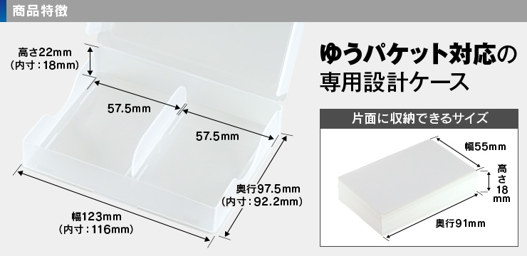 ネコポス対応の専用設計ケース