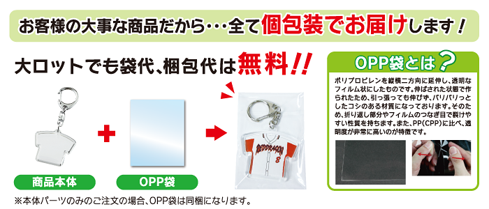 お客様の大事な商品だから 全て個包装でお届けします！